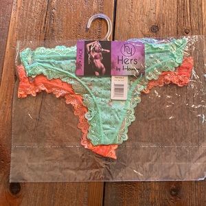2-pack, Hers by Herman, thong lace panty, M